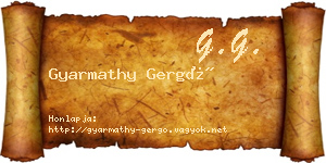 Gyarmathy Gergő névjegykártya